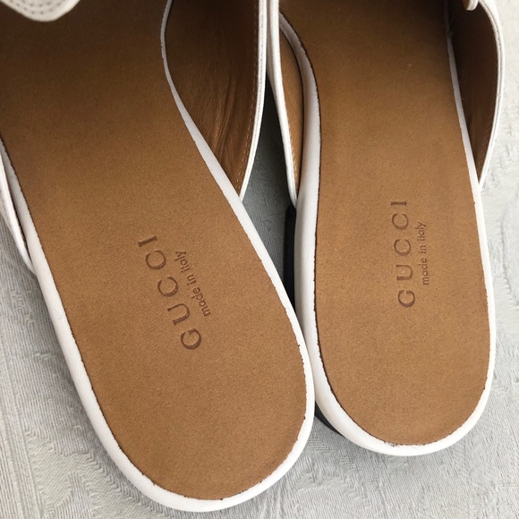 Gucci PRINCETOWN mules white soft leather slippers - Picture 7 of 9